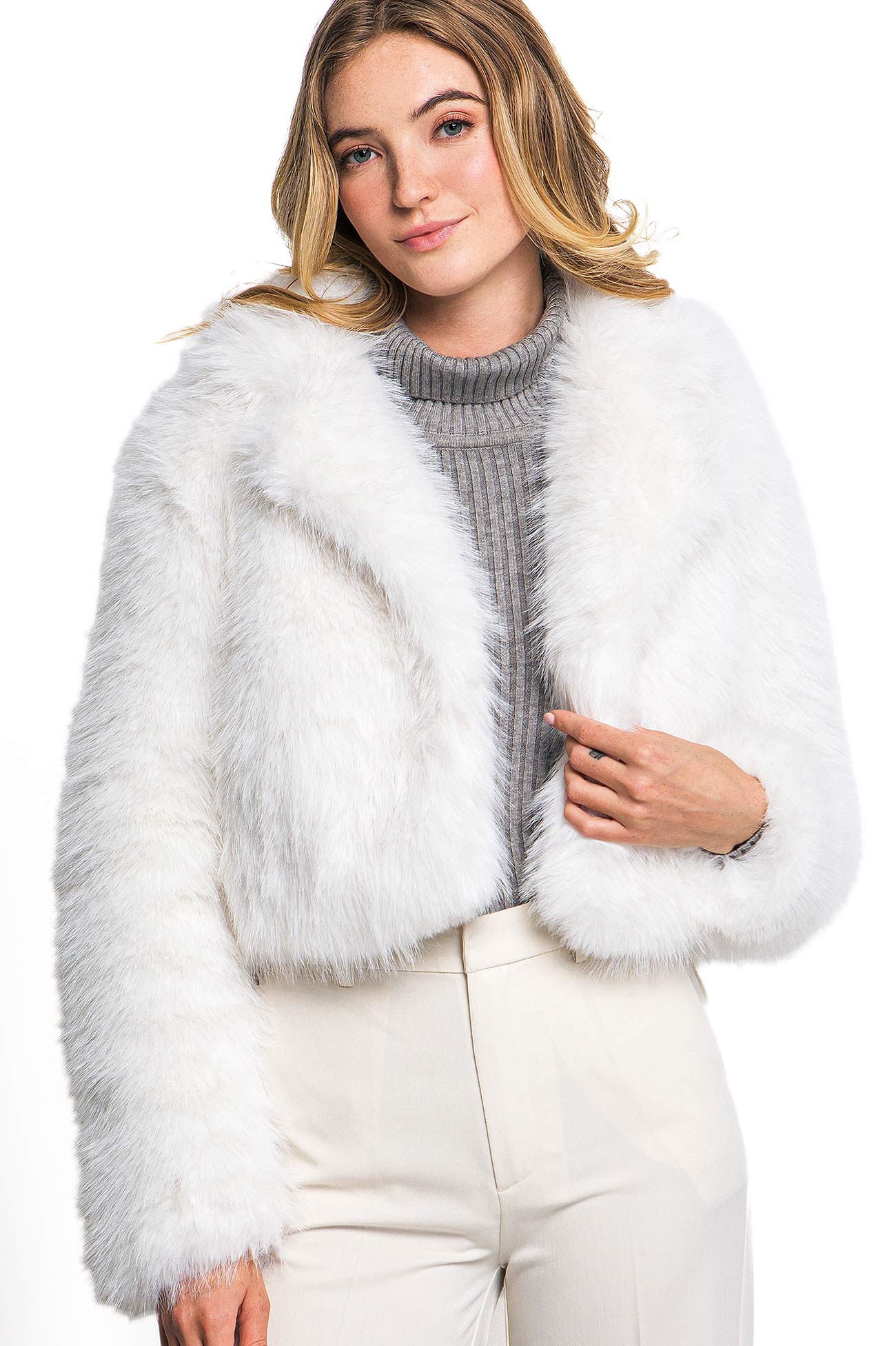 Sofia Faux Fur Jacket – Pink Ice