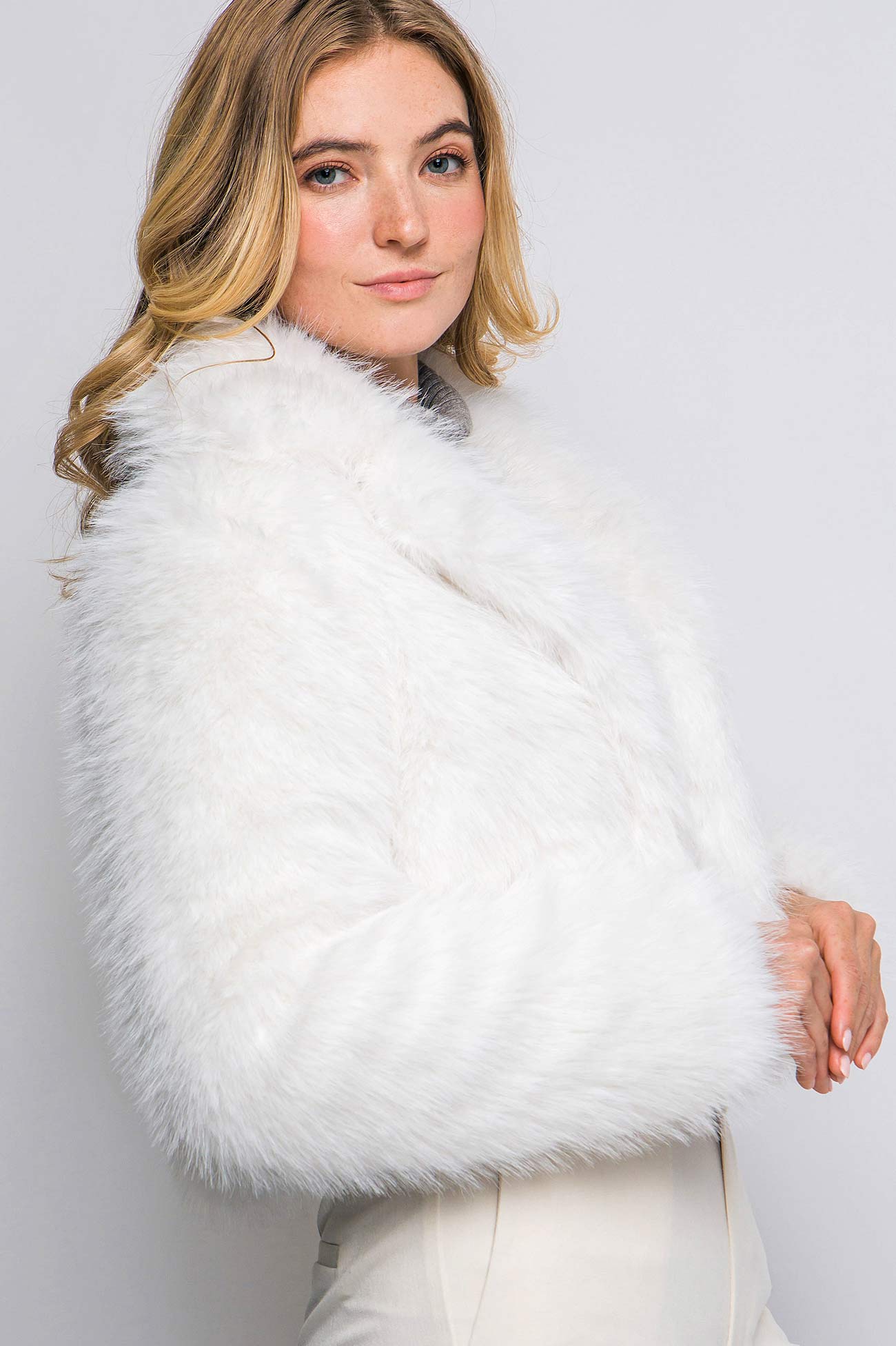 Sofia Faux Fur Jacket – Pink Ice
