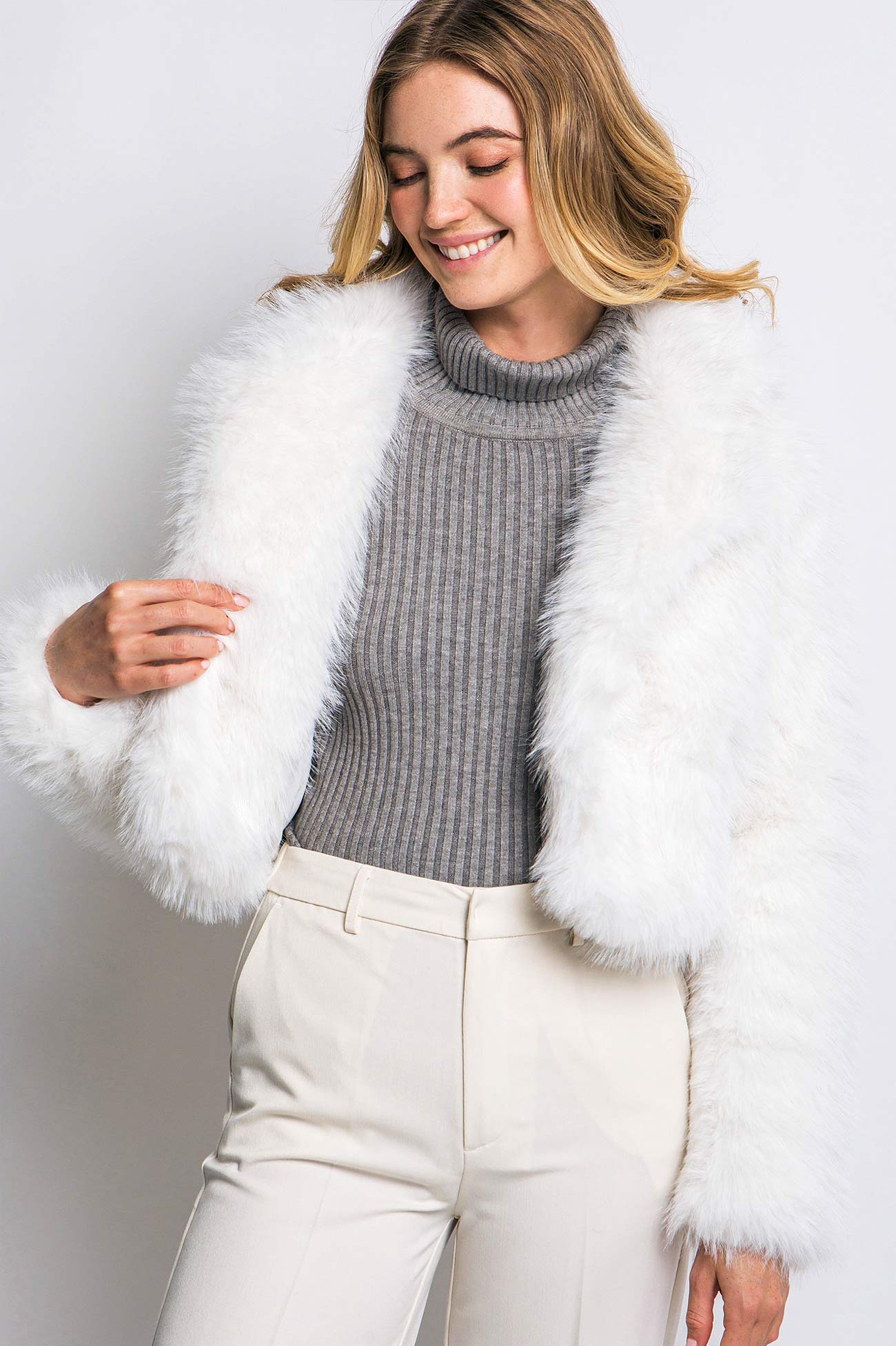 Sofia Faux Fur Jacket – Pink Ice