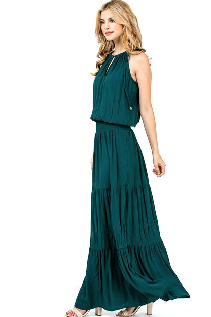 Venetian Halter Maxi Dress