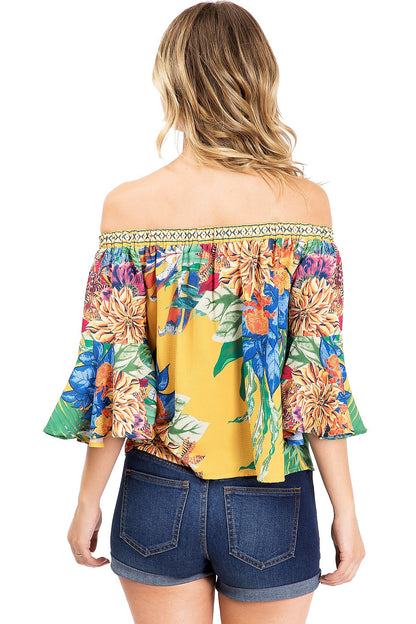 Island Bloom Off Shoulder Blouse