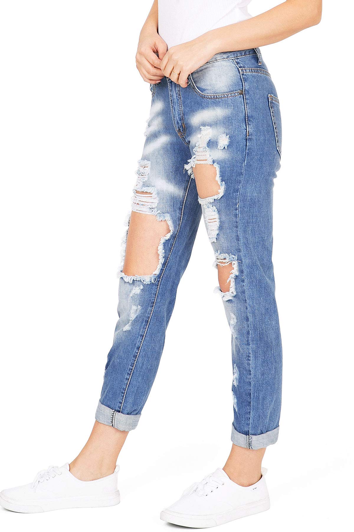 Distraught Denim Jeans