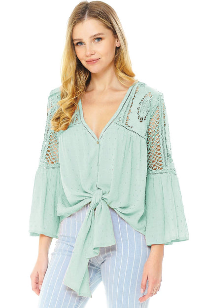 Spellbound Front-Tie Blouse