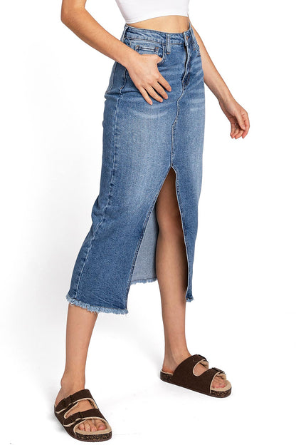 Gia Split Denim Skirt