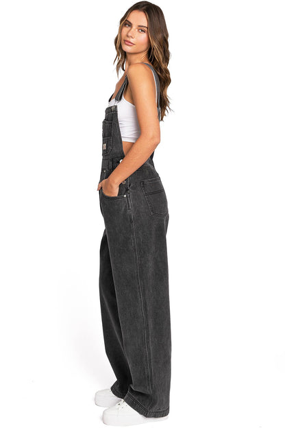 Lana Roux 90s Retro Dungaree Utility Denim Overalls