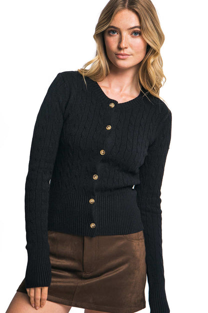 Classic Cable Knit Cardigan