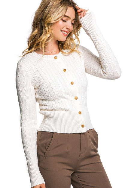 Classic Cable Knit Cardigan