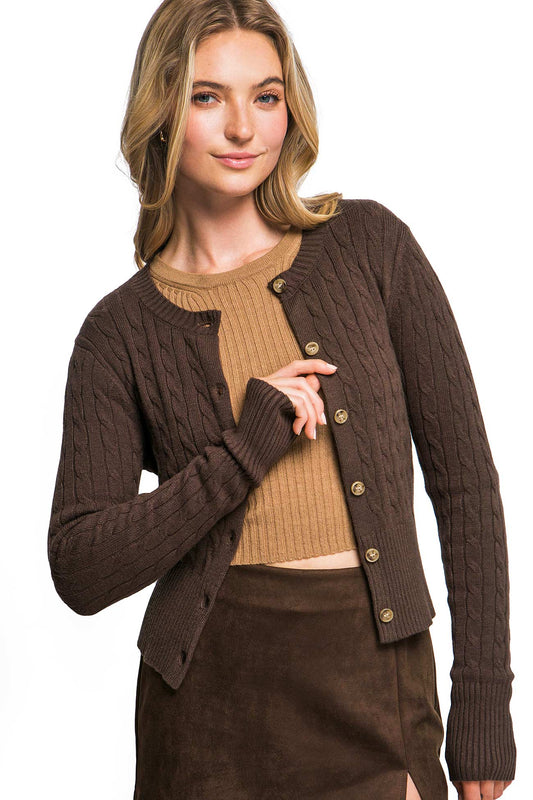 Classic Cable Knit Cardigan