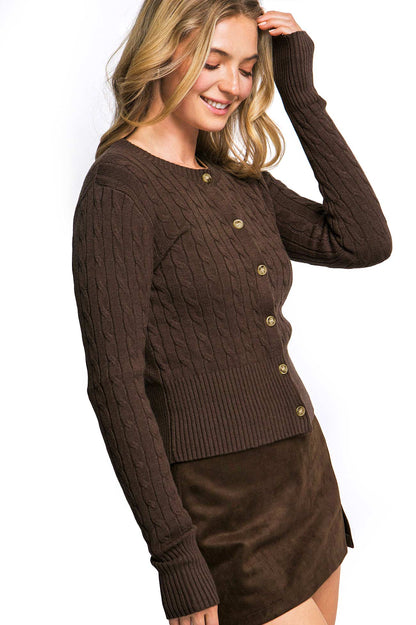 Classic Cable Knit Cardigan