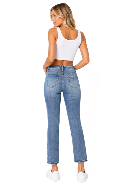 Brushed Slim Straight Jeans