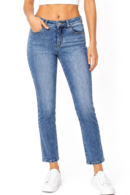 Brushed Slim Straight Jeans