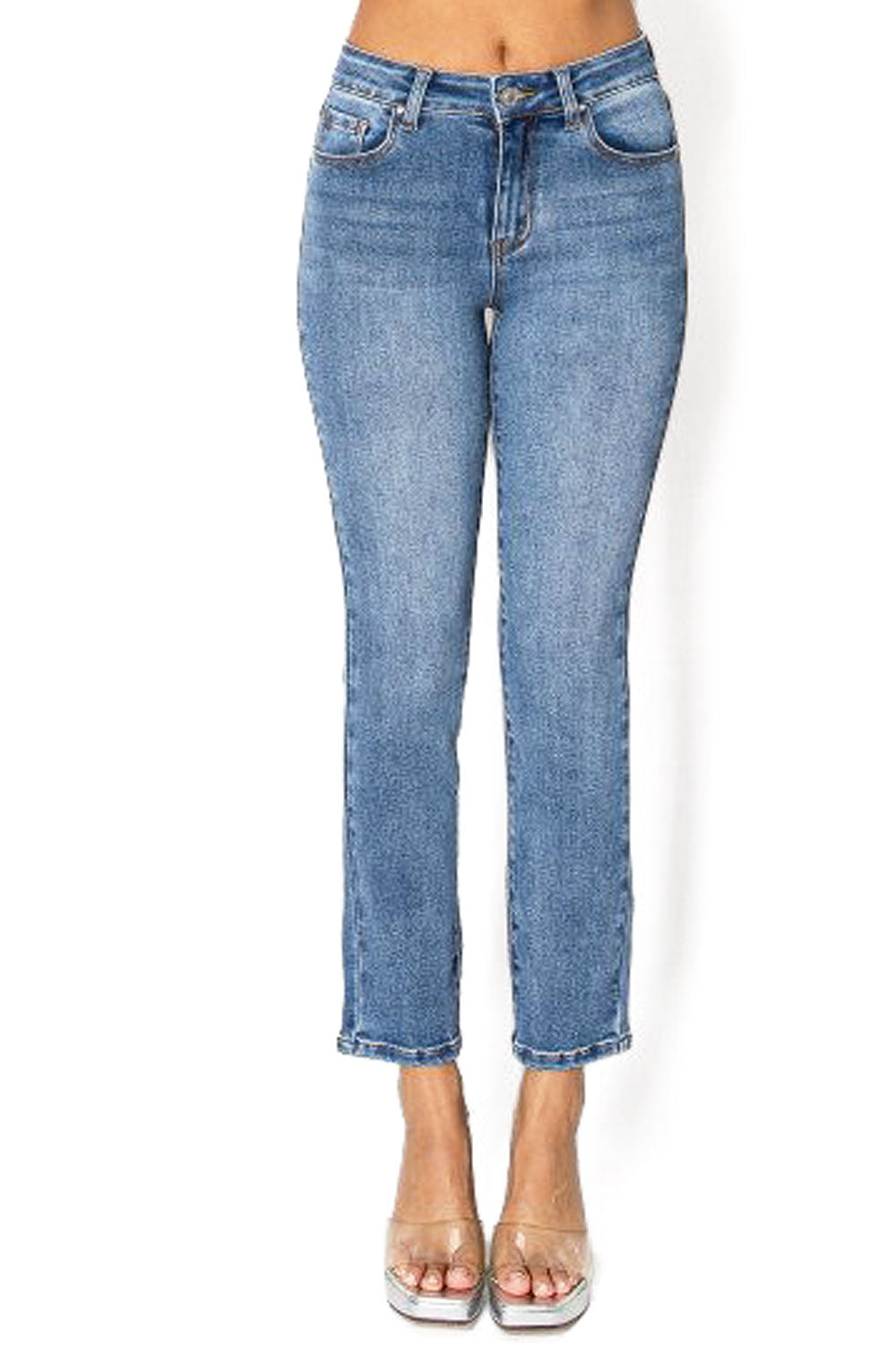 Brushed Slim Straight Jeans