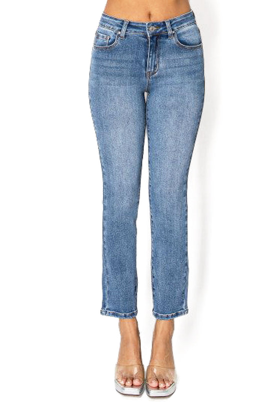 Brushed Slim Straight Jeans