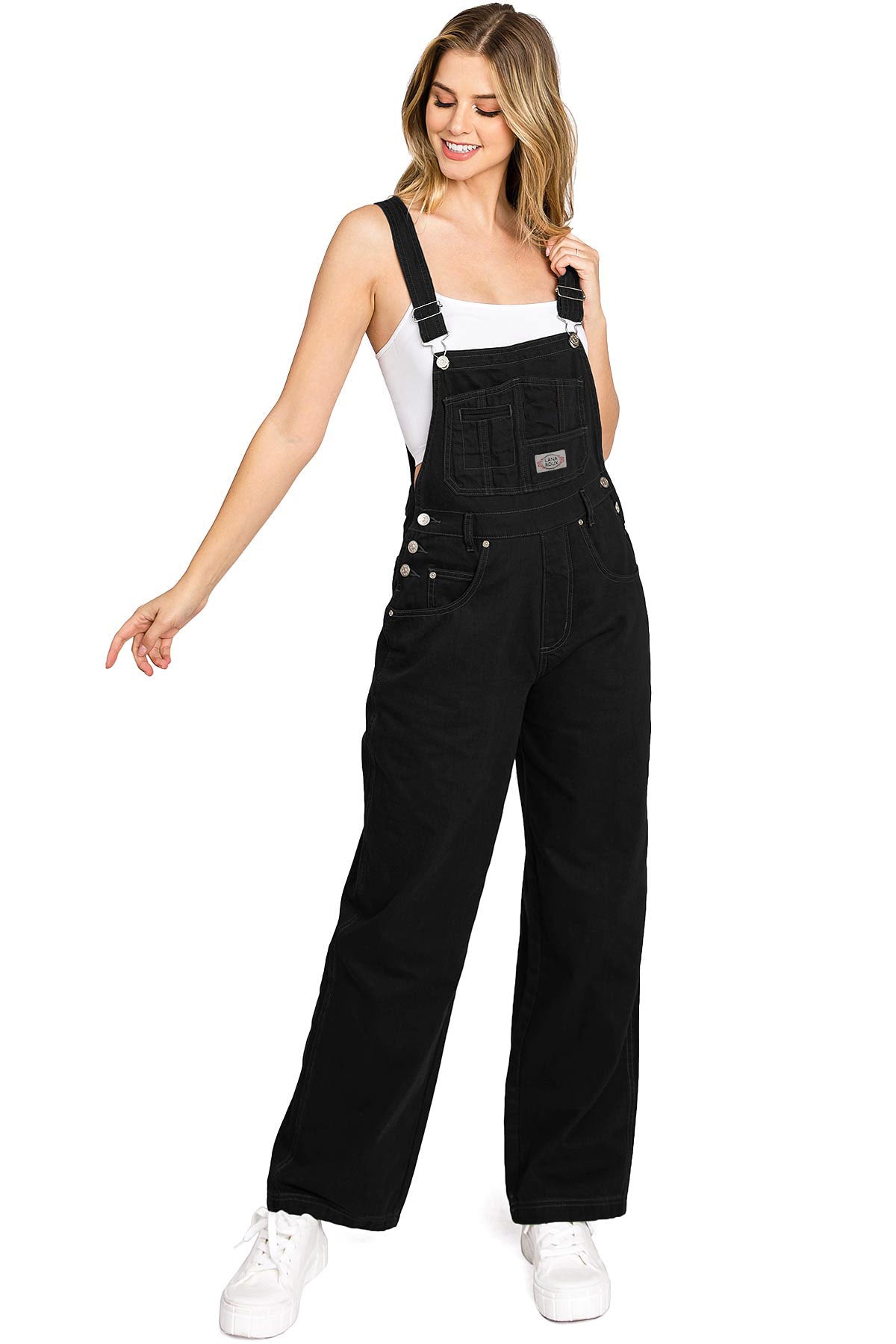 Lana Roux 90s Retro Dungaree Utility Denim Twill Overalls