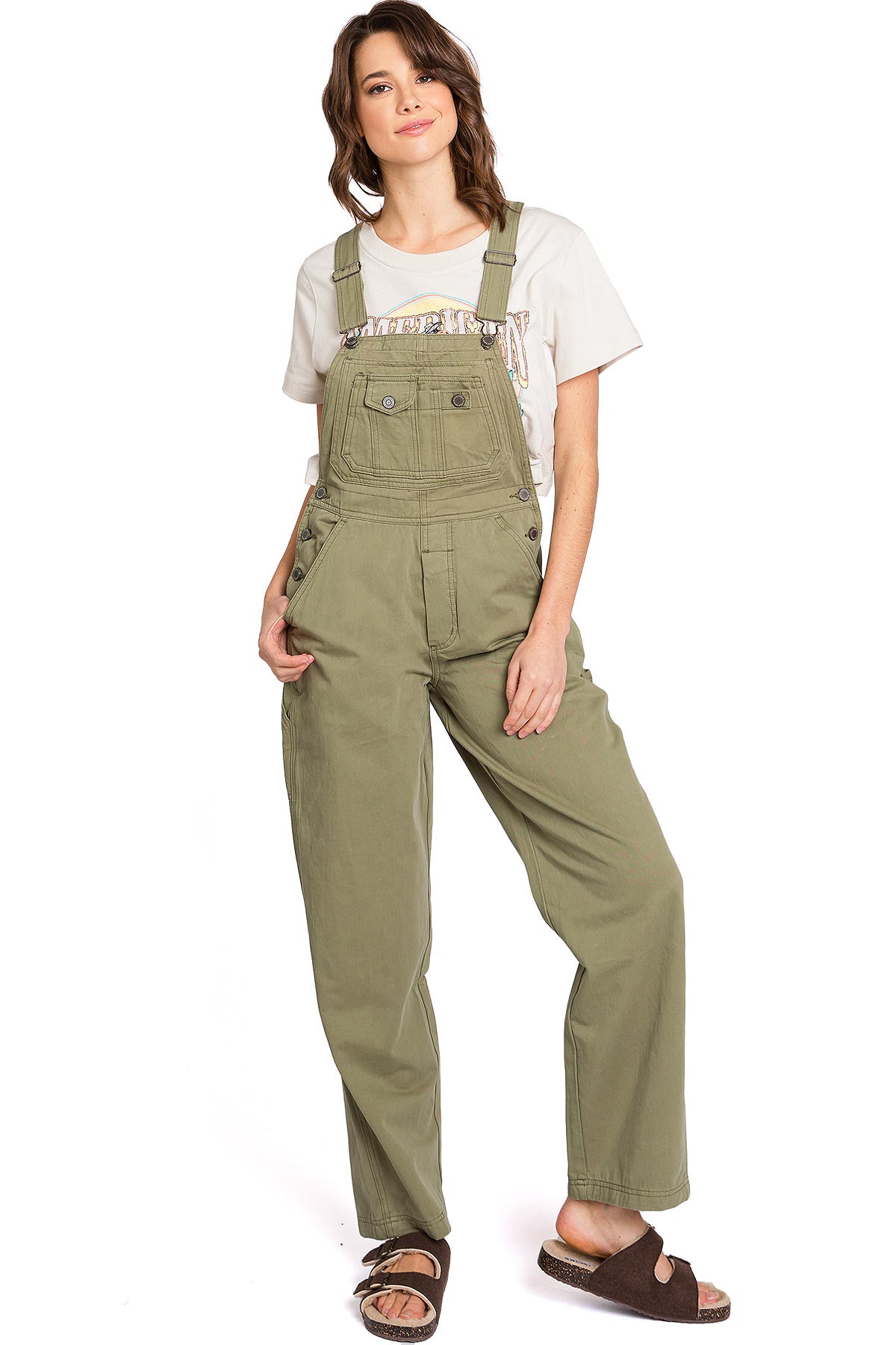 Lana Roux 90s Retro Chino Twill Overalls