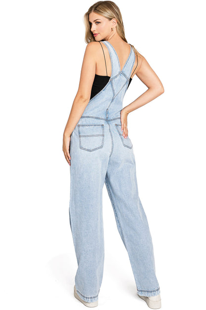 Lana Roux 90s Retro Dungaree Utility Denim Overalls