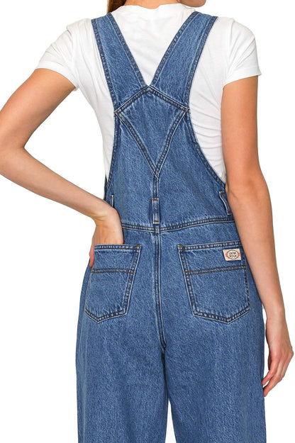Lana Roux 90s Retro Rigid Denim Overalls