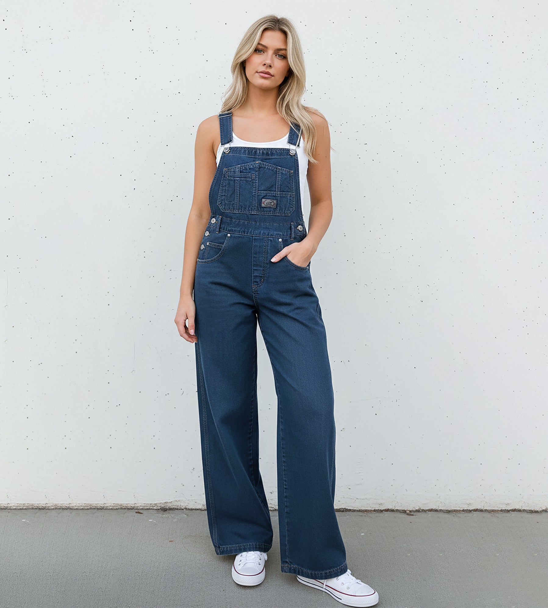 Lana Roux 90s Retro Utility Overdye Twill Overalls - Pink Ice