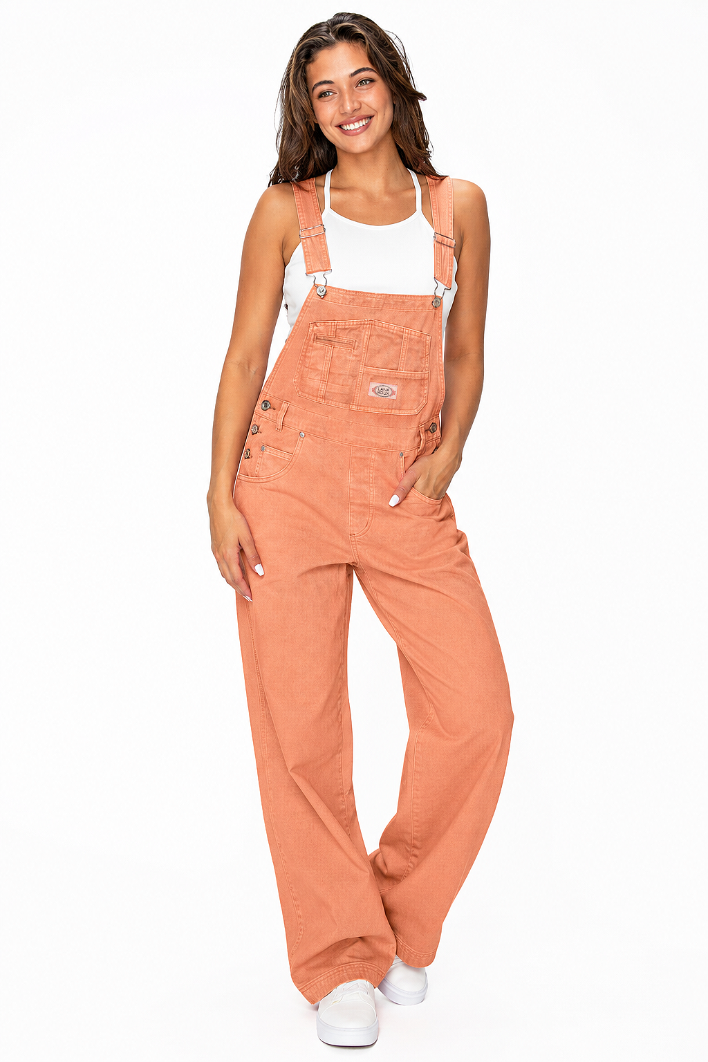 Lana Roux 90s Retro Utility Garment Dye Cotton Overalls