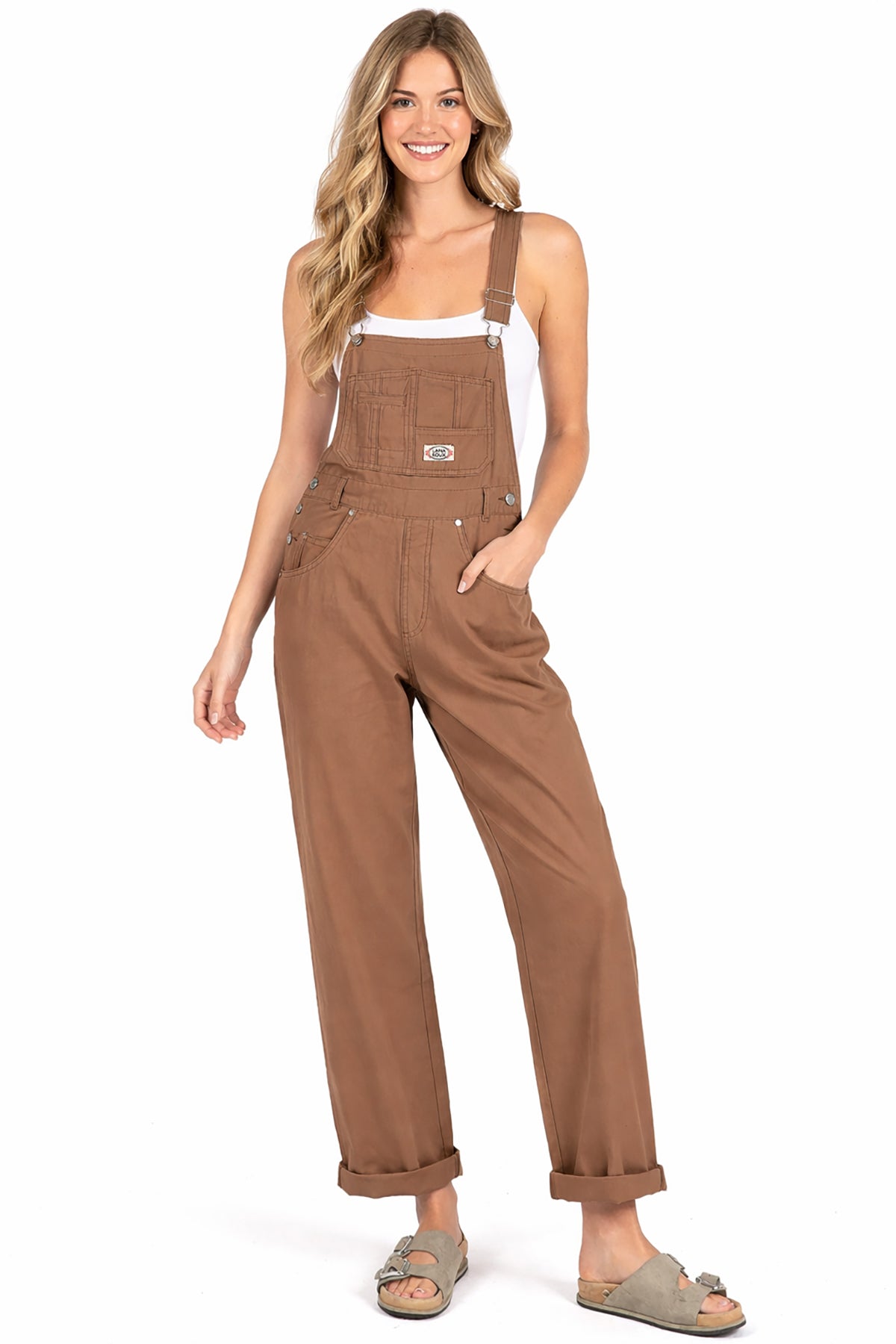 Lana Roux 90s Retro Dungaree Summer Canvas Overalls – Pink Ice