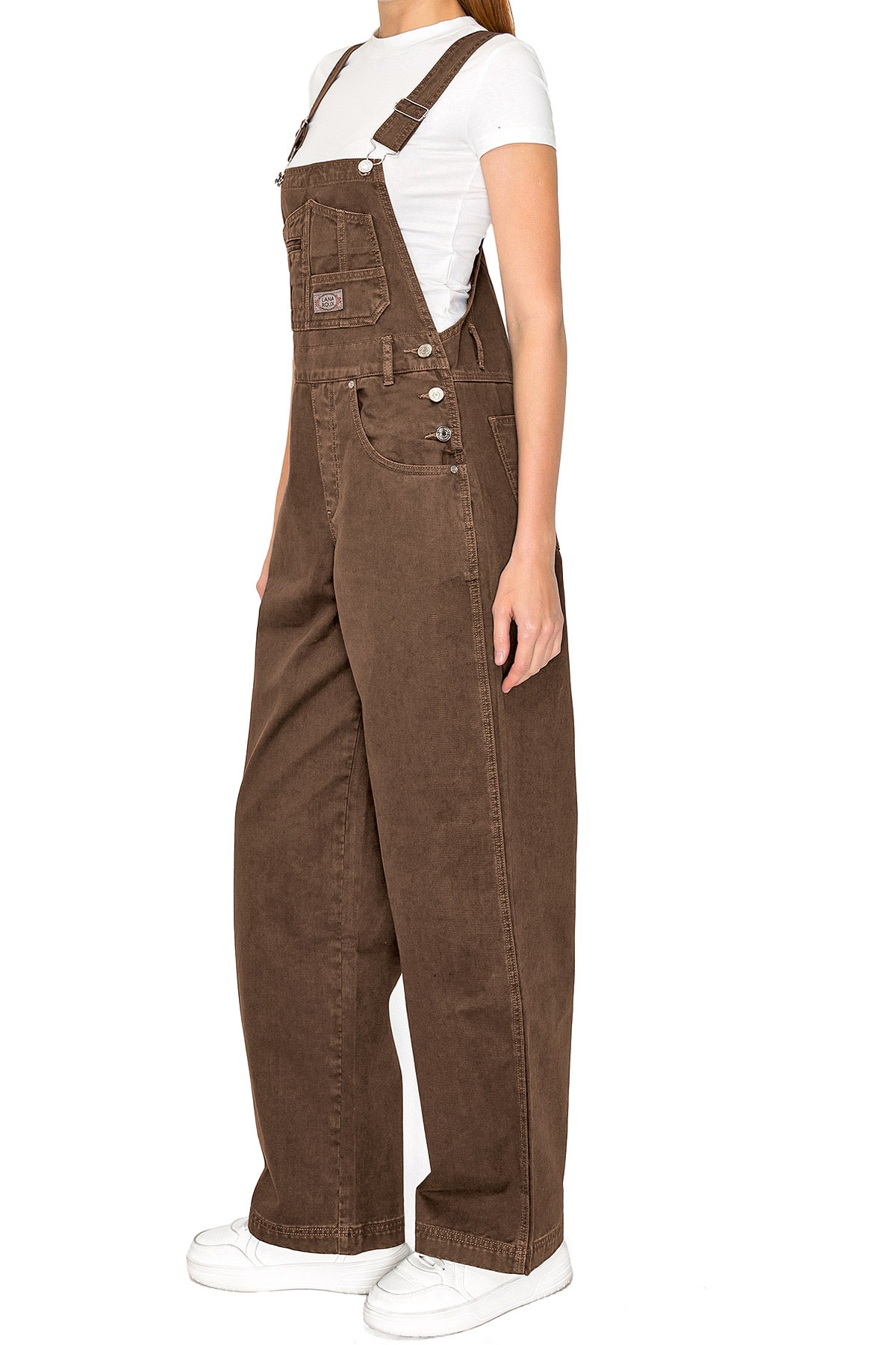 Lana Roux 90s Retro Utility Overdye Twill Overalls