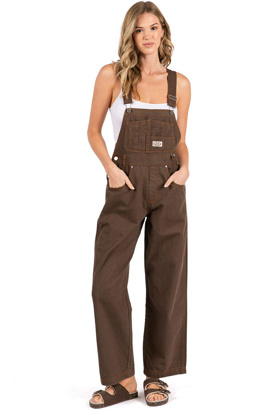 Lana Roux 90s Retro Dungaree Utility Twill Overalls