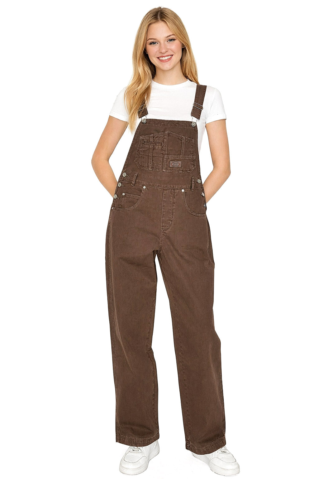 Lana Roux 90s Retro Utility Overdye Twill Overalls – Pink Ice