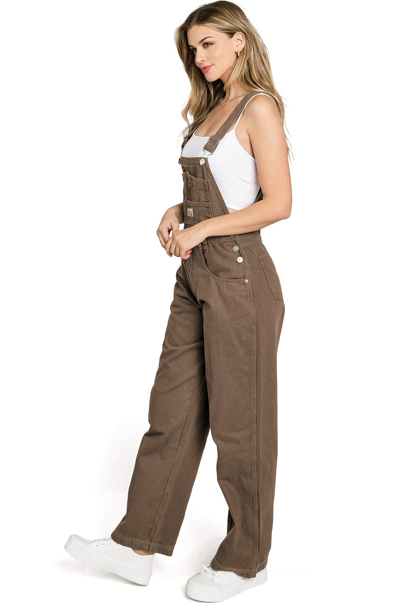 Lana Roux 90s Retro Dungaree Utility Twill Overalls