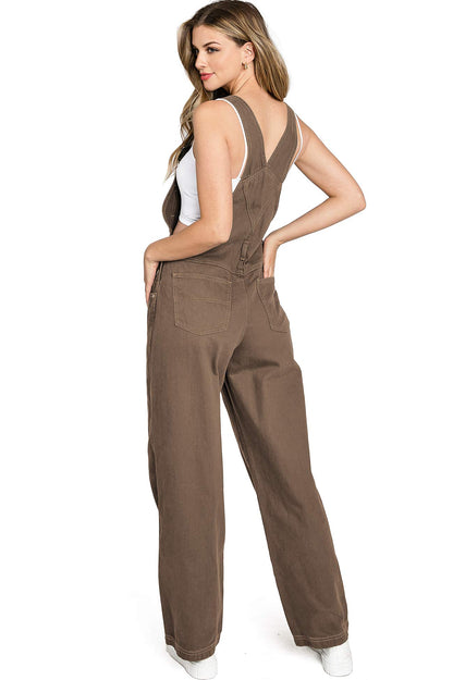 Lana Roux 90s Retro Dungaree Utility Twill Overalls