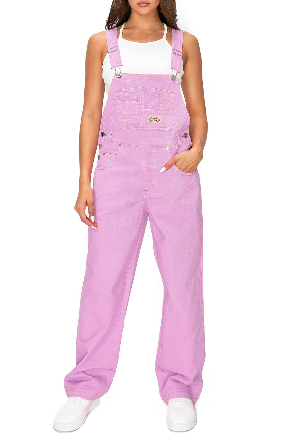 Lana Roux 90s Retro Utility Garment Dye Cotton Overalls