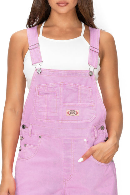 Lana Roux 90s Retro Utility Garment Dye Cotton Overalls