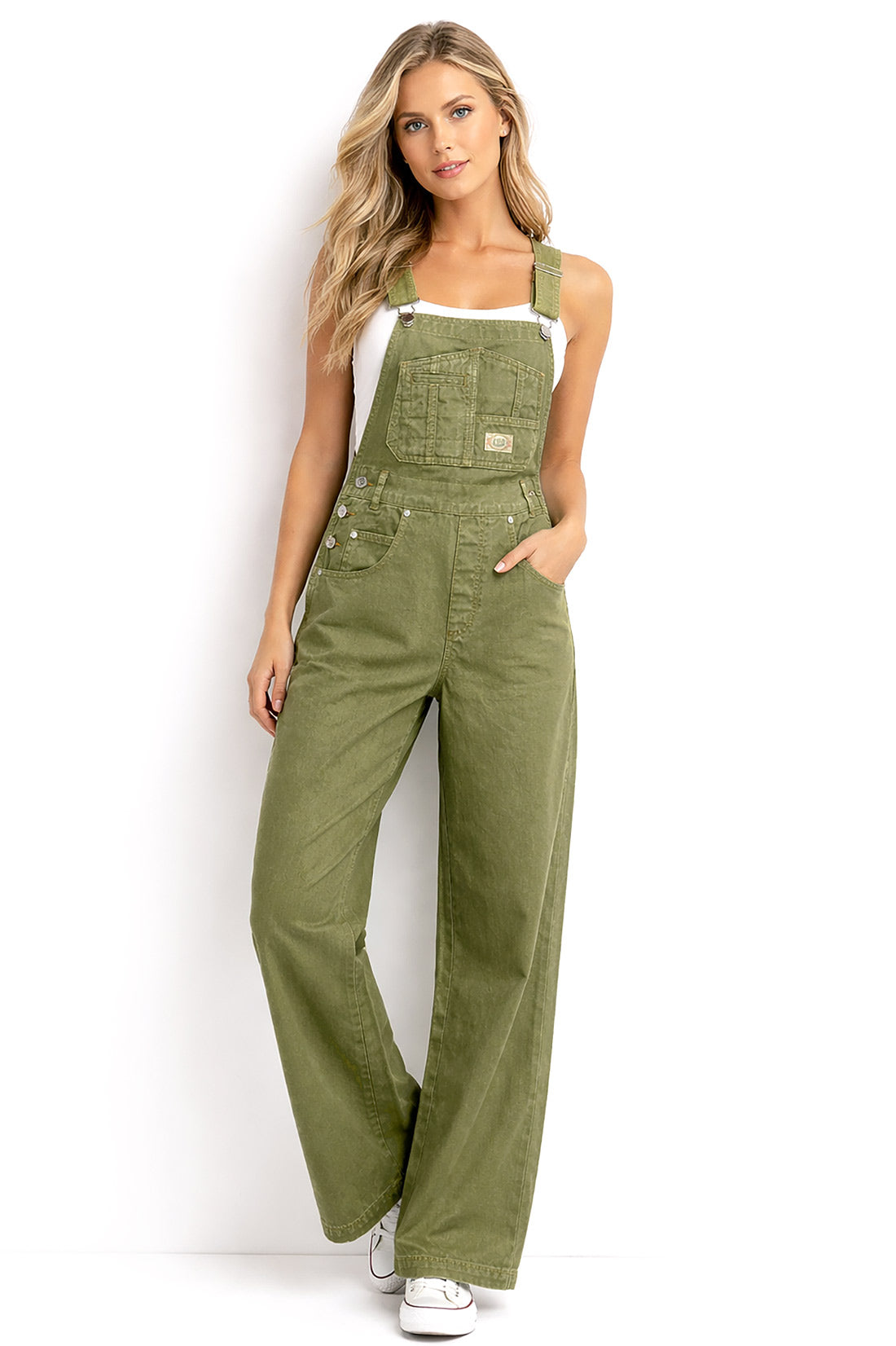 Lana Roux 90s Retro Utility Overdye Twill Overalls - Pink Ice