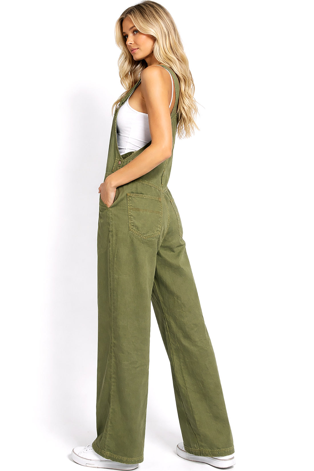 Lana Roux 90s Retro Utility Overdye Twill Overalls - Pink Ice