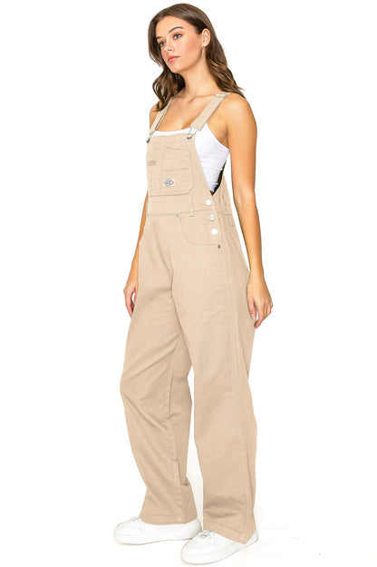 Lana Roux 90s Retro Dungaree Utility Twill Overalls