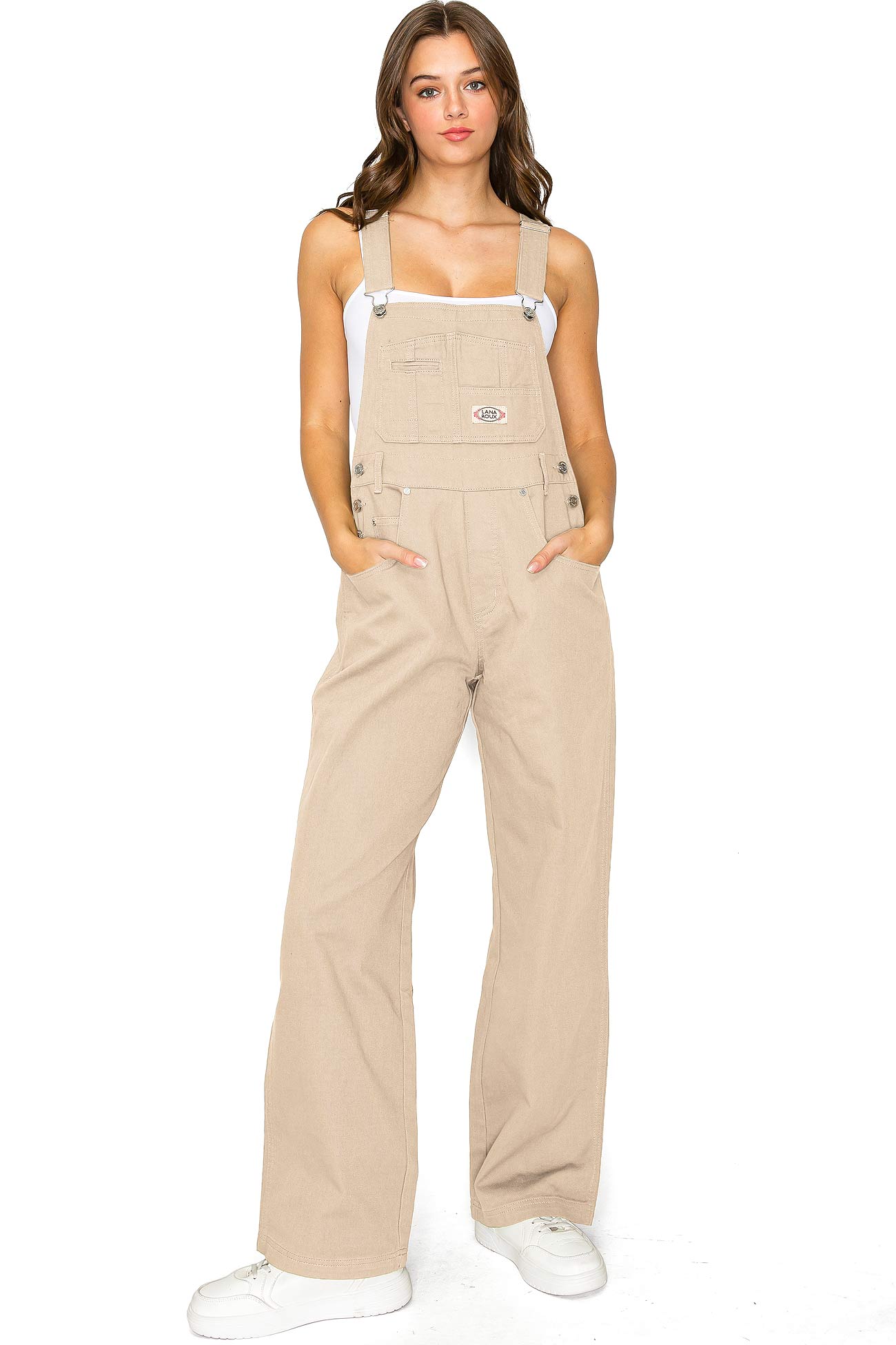 Lana Roux 90s Retro Dungaree Utility Twill Overalls
