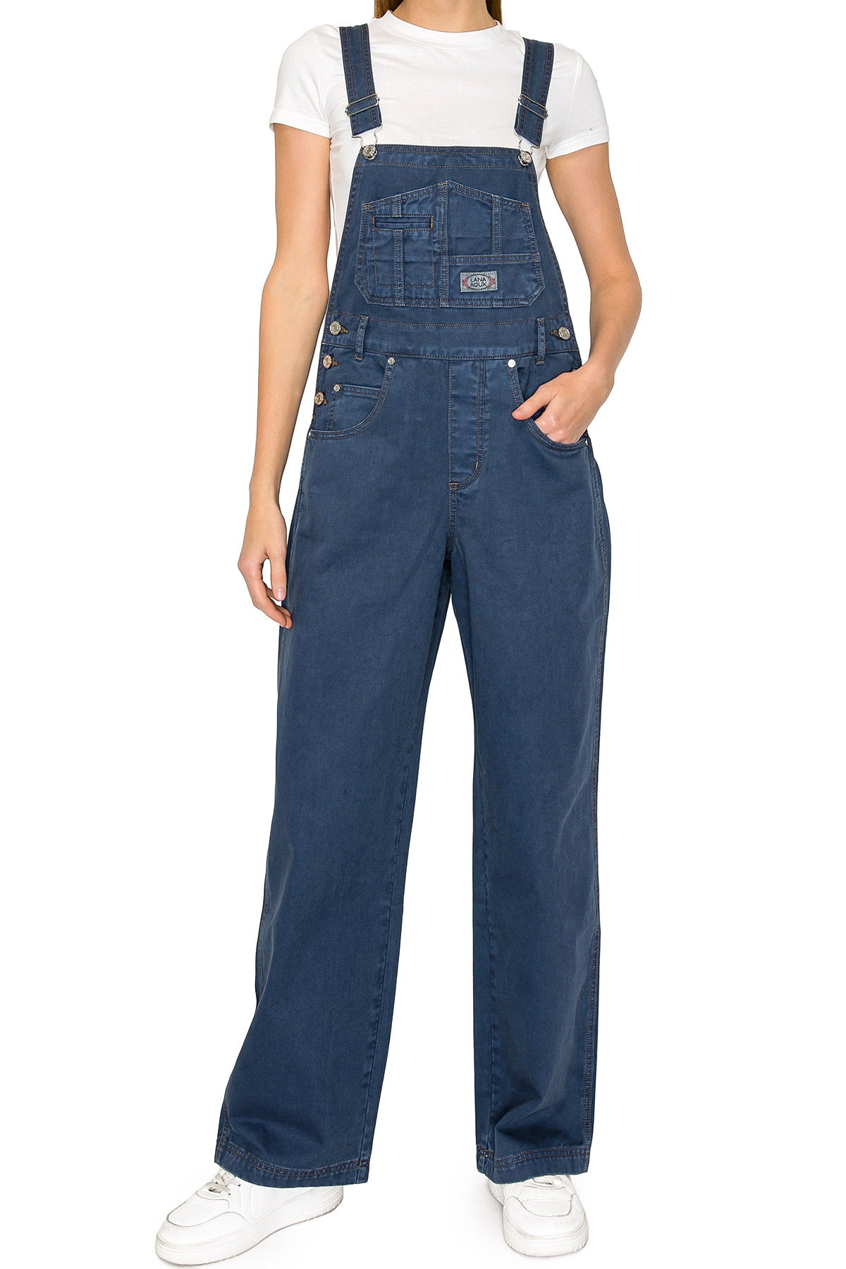 Lana Roux 90s Retro Utility Overdye Twill Overalls – Pink Ice
