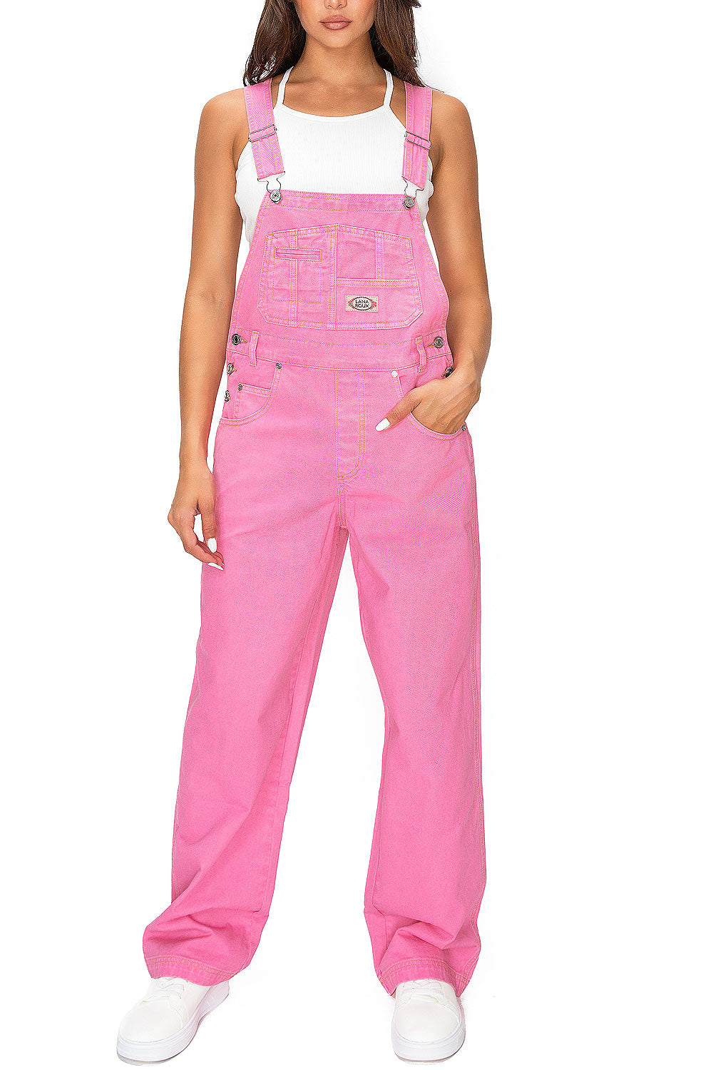 Lana Roux 90s Retro Utility Garment Dye Cotton Overalls