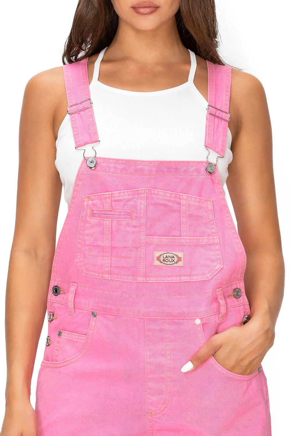 Lana Roux 90s Retro Utility Garment Dye Cotton Overalls