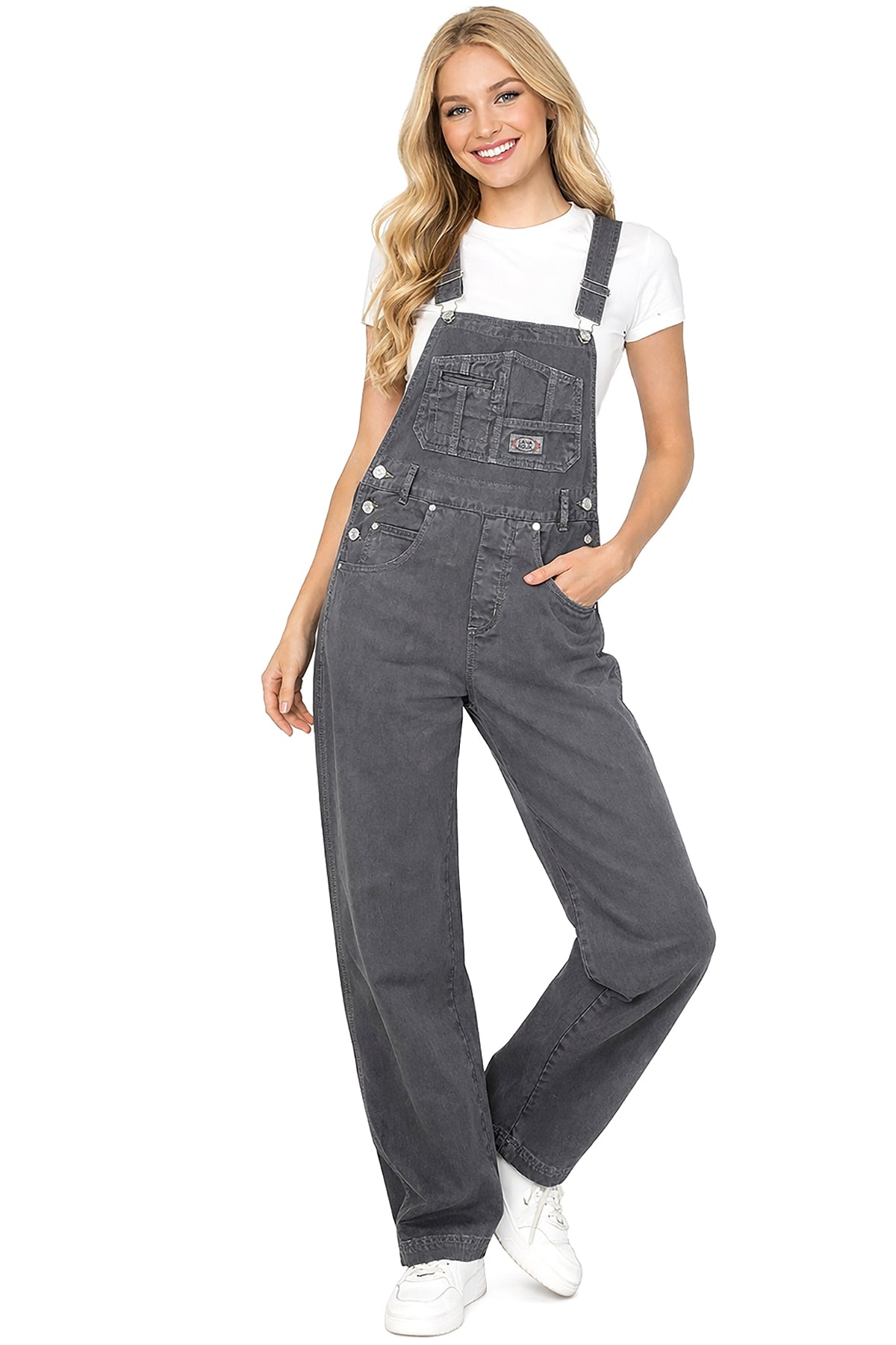 Lana Roux 90s Retro Utility Overdye Twill Overalls