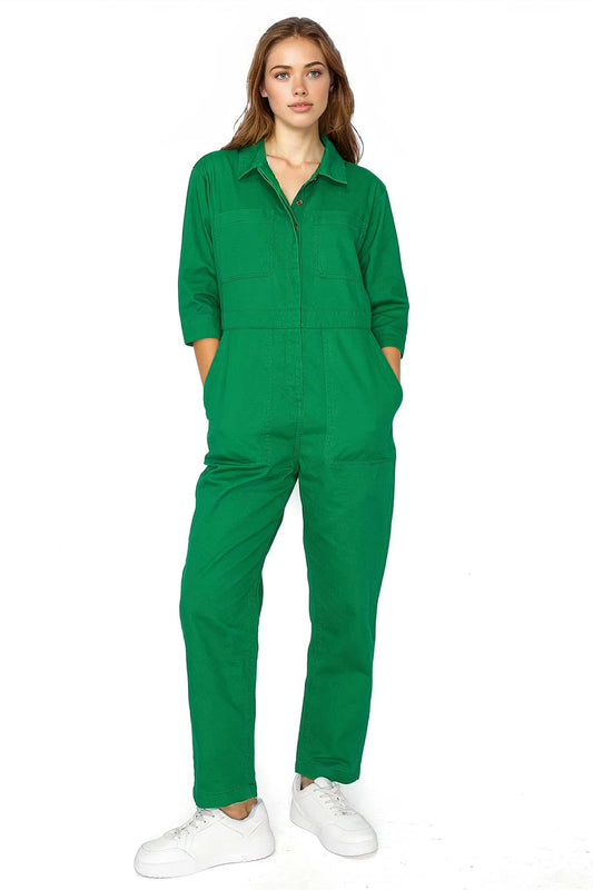 Lana Roux Coverall Aviator Jumpsuit - Pink Ice
