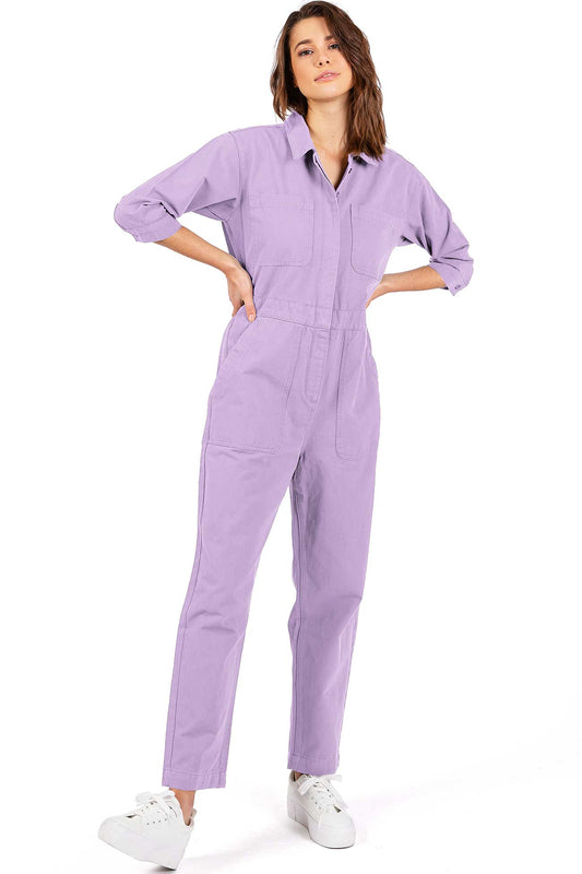 Lana Roux Coverall Aviator Jumpsuit