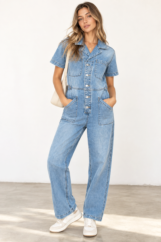 Lana Roux Refined Aviator Jumpsuit
