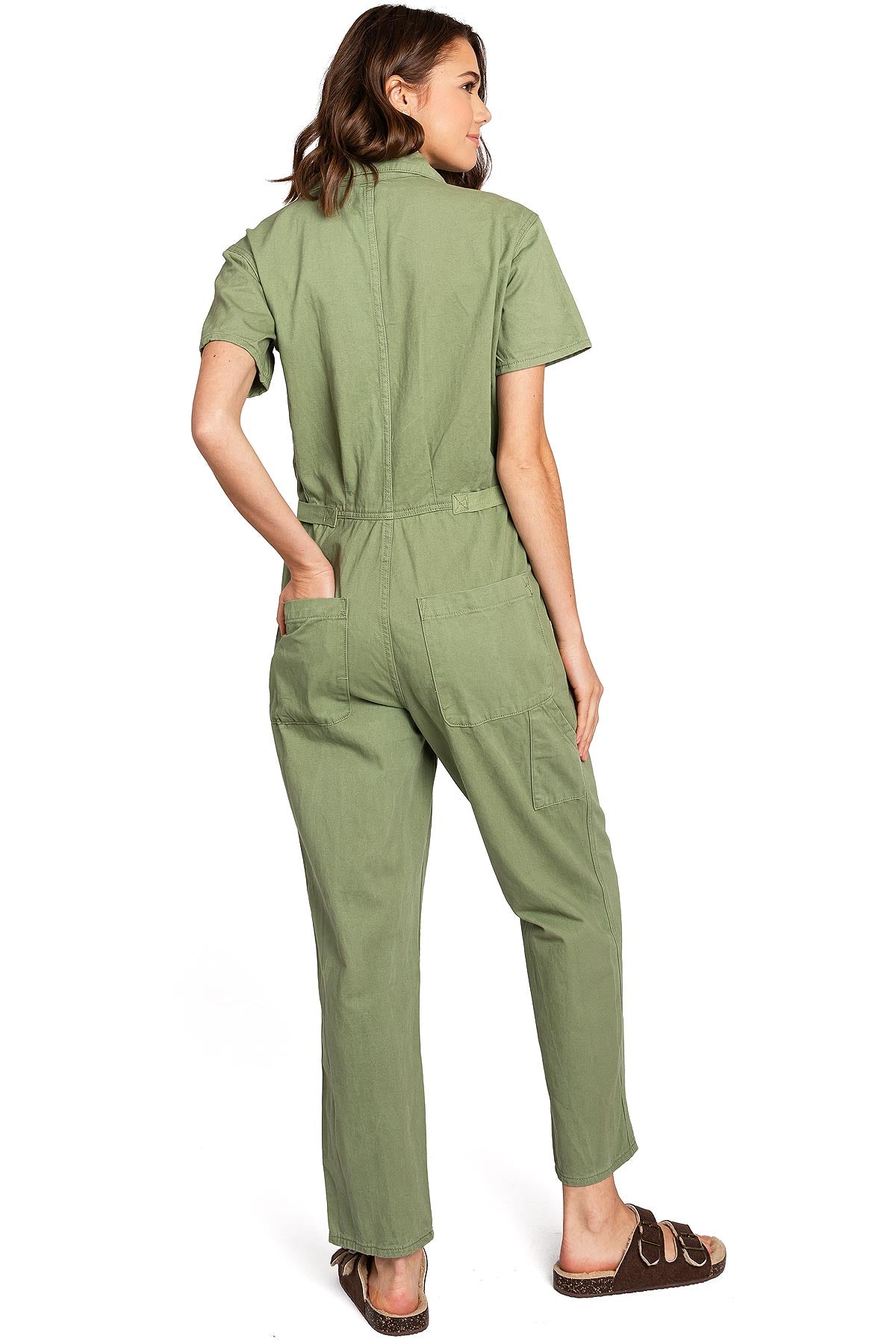 Lana Roux PETITE Refined Aviator Jumpsuit - Pink Ice