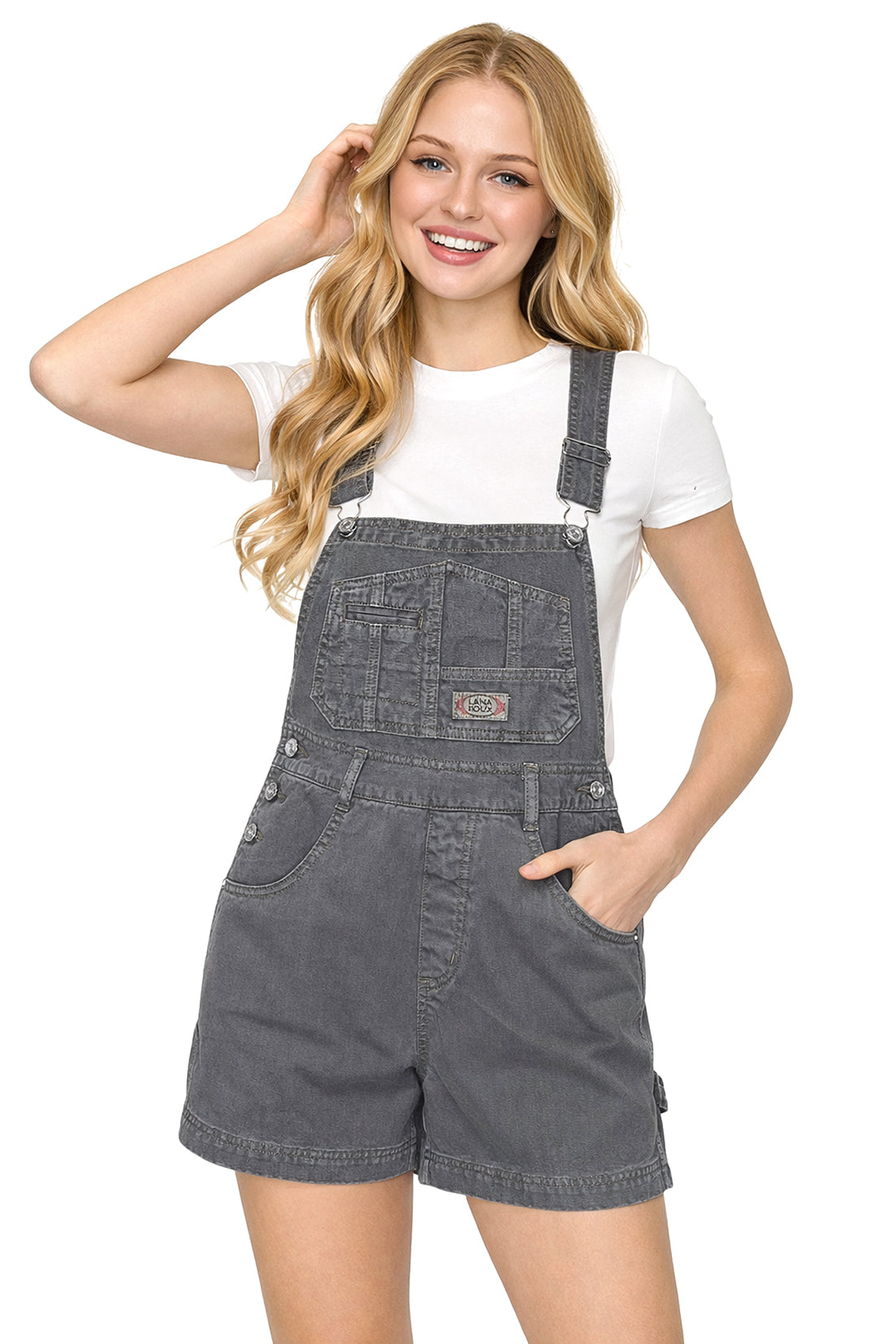 Lana Roux 90s Retro Vintage Dyed Short Overalls – Pink Ice