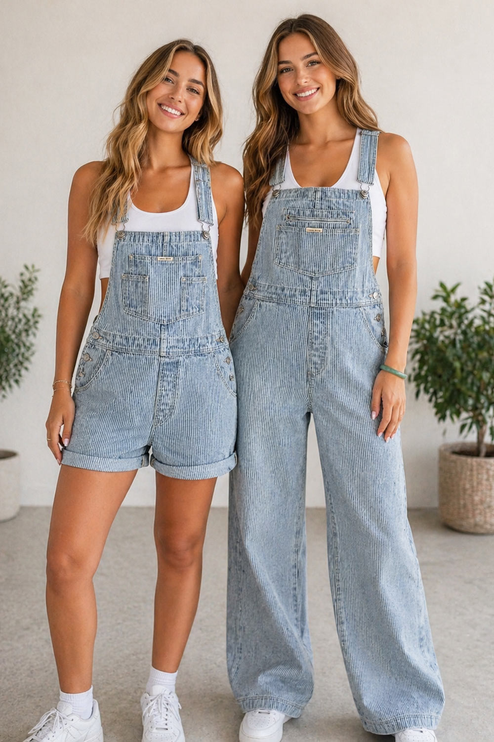 Lana Roux Railroad Boyfriend Short Overalls - Pink Ice