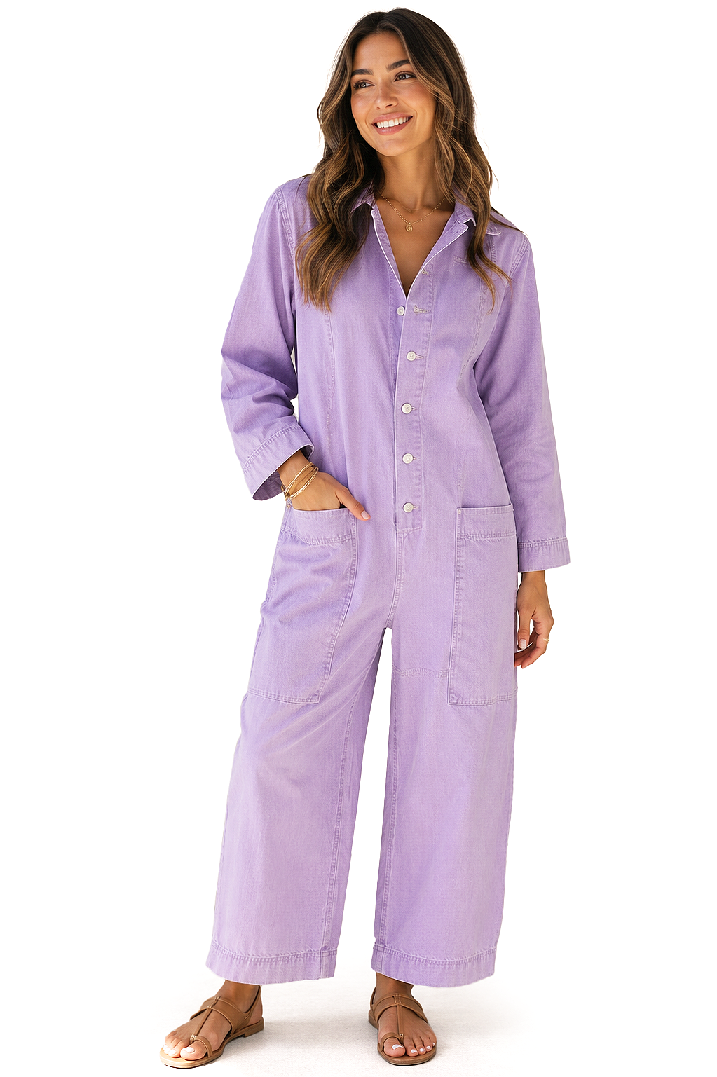 Lana Roux All Day Oversized Jumpsuit - Pink Ice