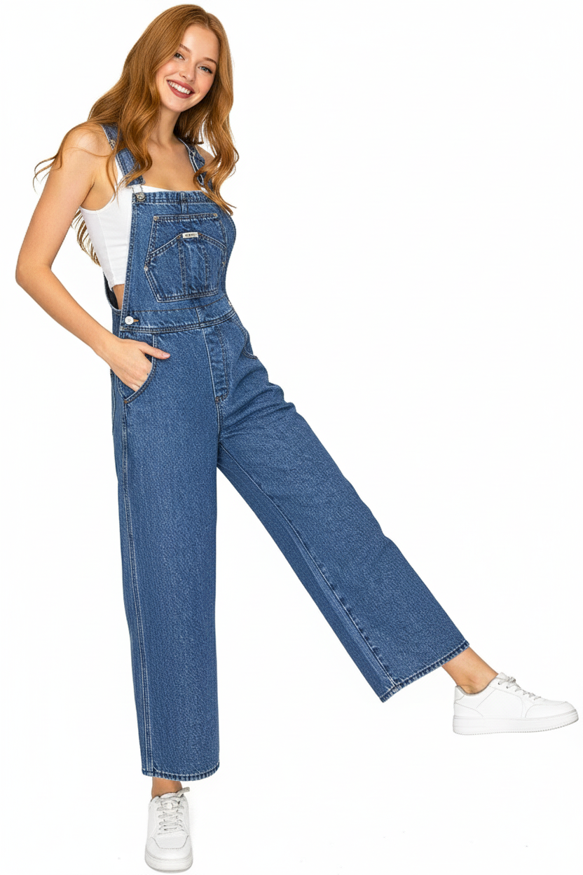 Lana Roux Cropped Wide Leg Overalls
