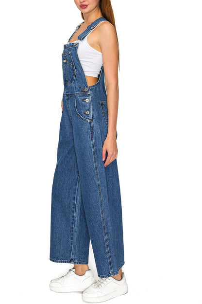 Lana Roux Cropped Wide Leg Overalls