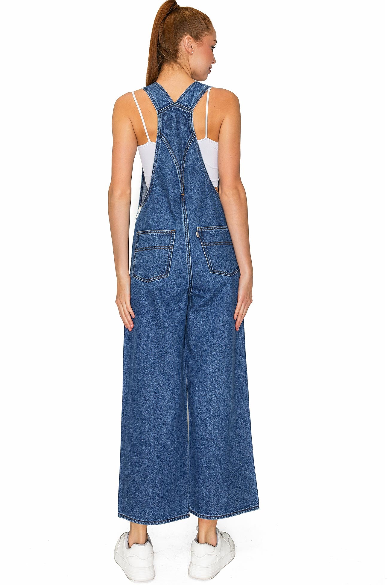 Lana Roux Cropped Wide Leg Overalls
