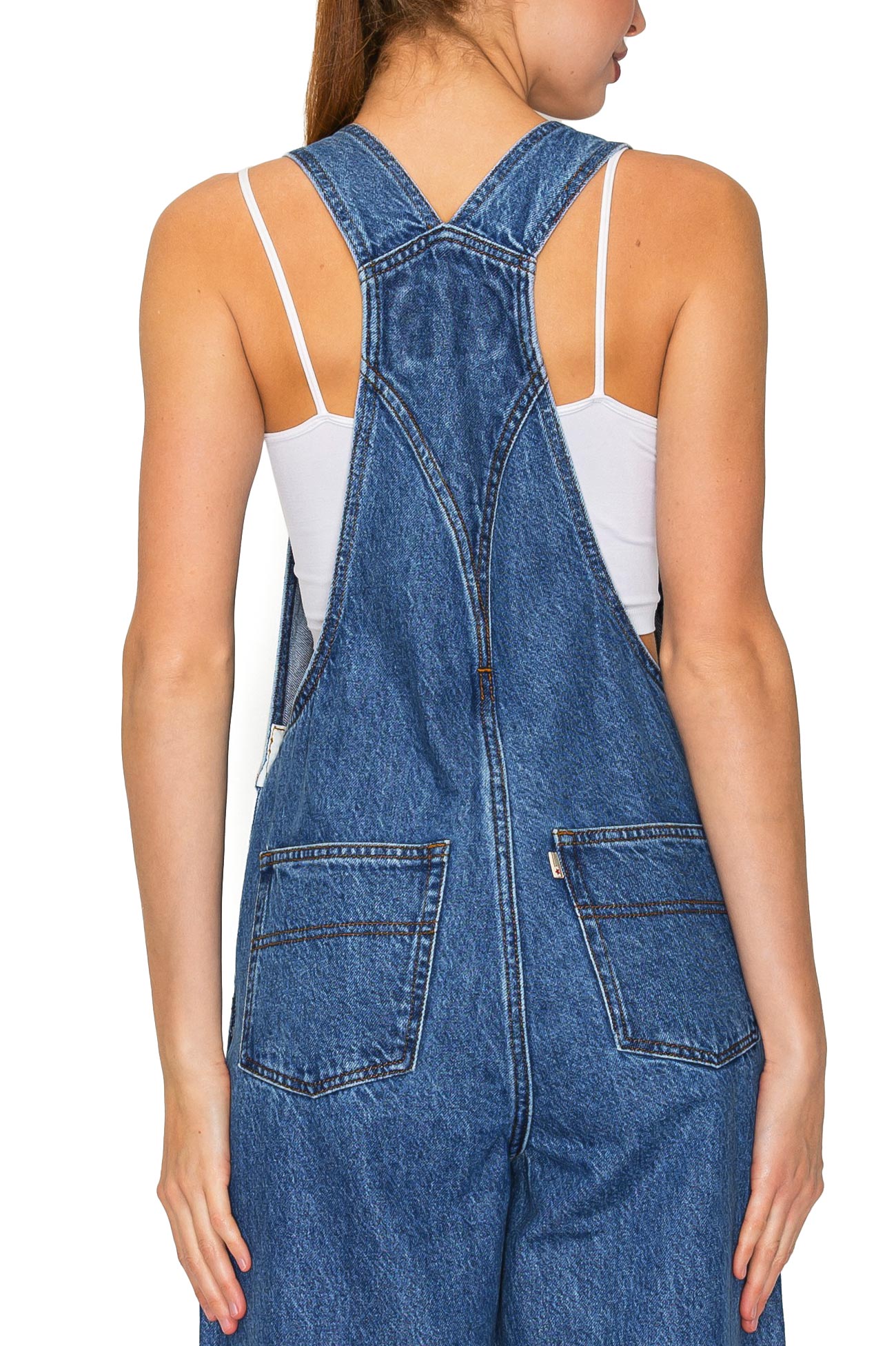 Lana Roux Cropped Wide Leg Overalls